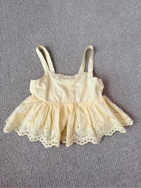 Cotton On Yellow Eyelet Ruffle Tank Top